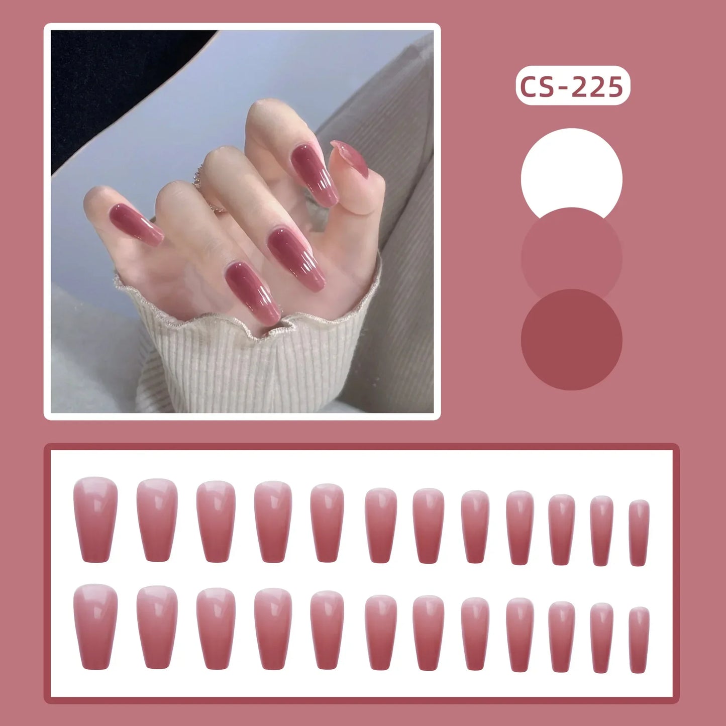 24PC Pure Elegance Single-Tone Press-On Nails