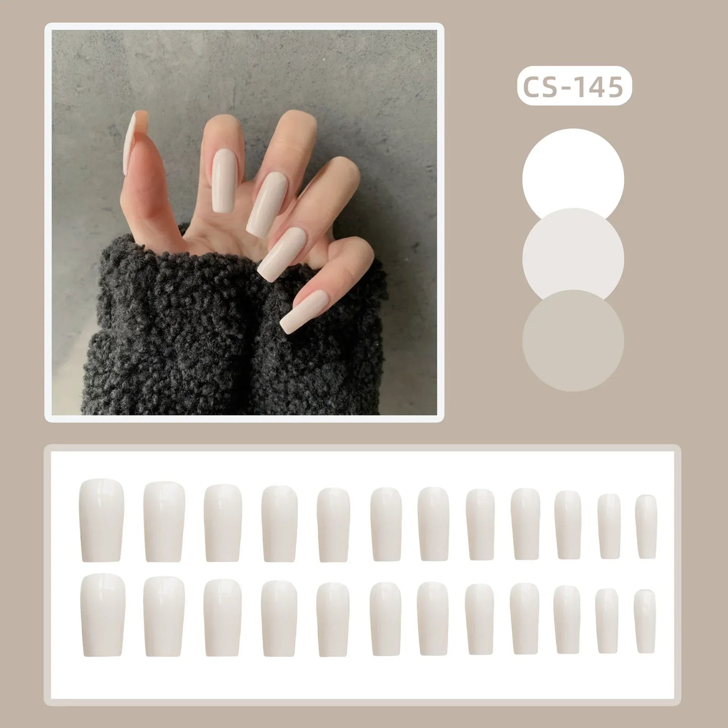 24PC Pure Elegance Single-Tone Press-On Nails