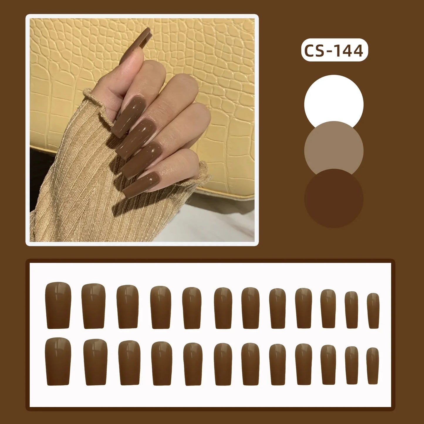 24PC Pure Elegance Single-Tone Press-On Nails