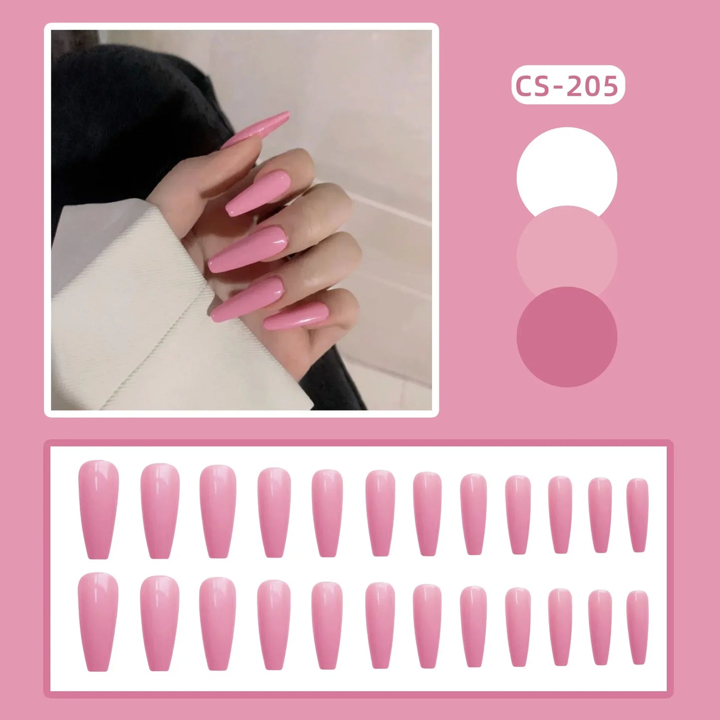 24PC Pure Elegance Single-Tone Press-On Nails