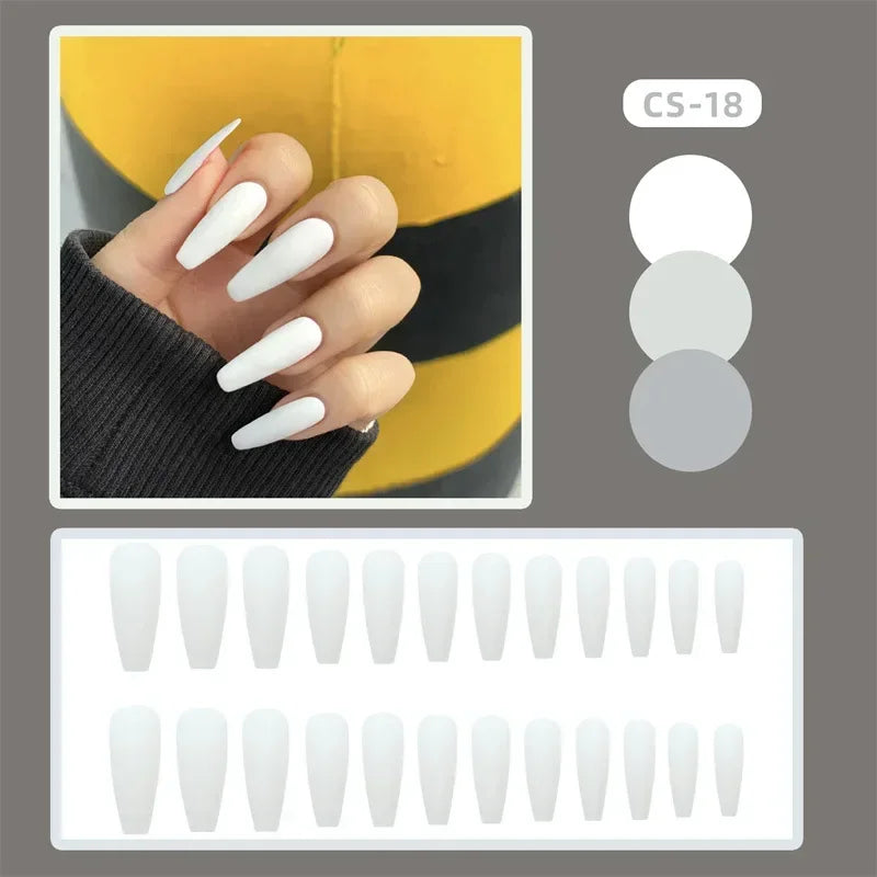 24PC Pure Elegance Single-Tone Press-On Nails