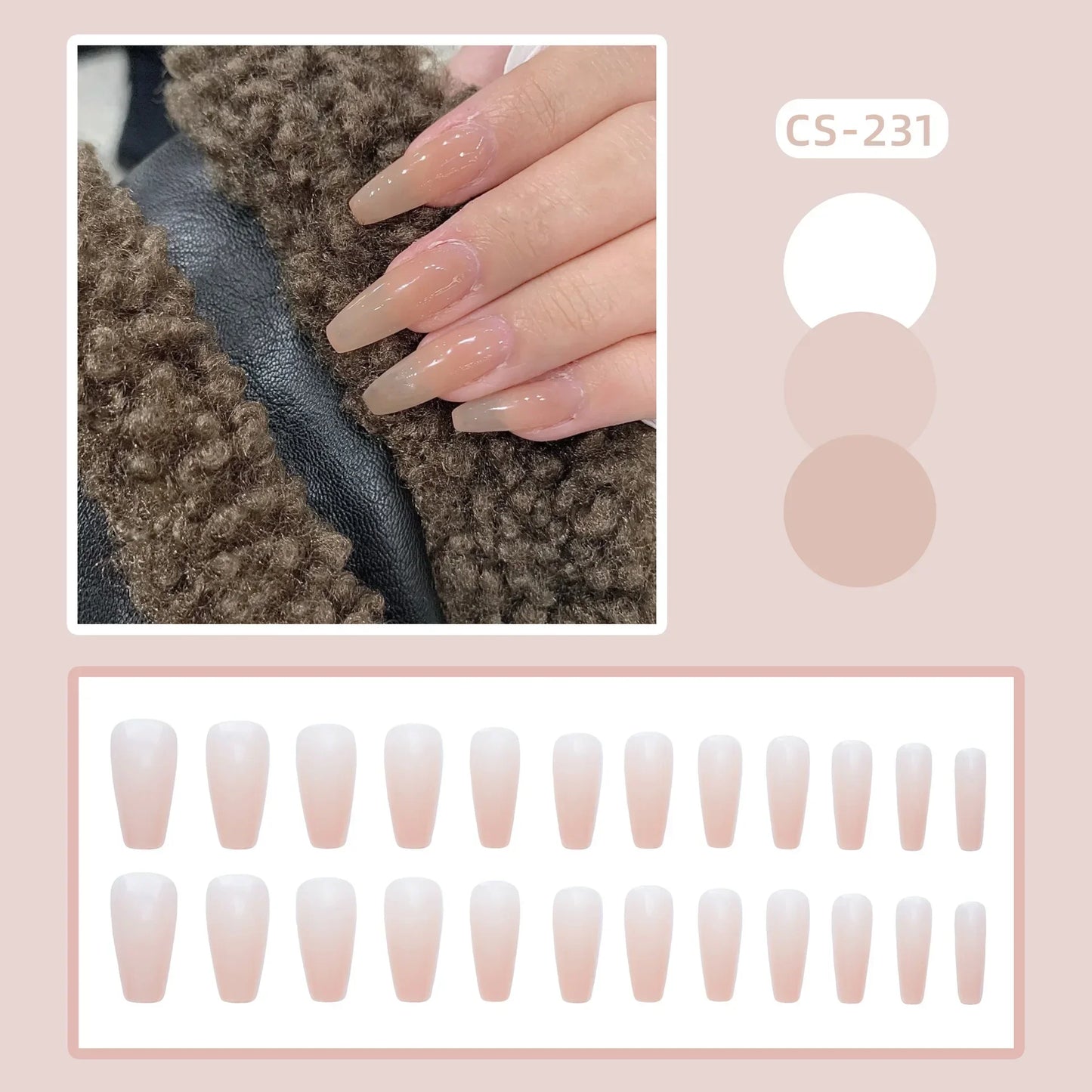 24PC Pure Elegance Single-Tone Press-On Nails