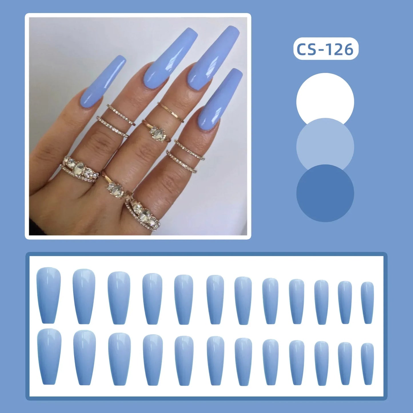 24PC Pure Elegance Single-Tone Press-On Nails