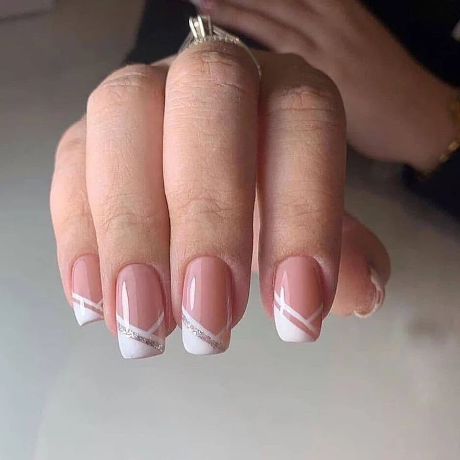 24Pcs Chic Pink Almond Press-On Nail Set with Glue