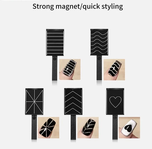 5-Piece Cat Eye Magnetic Rod Nail Art Tools Set