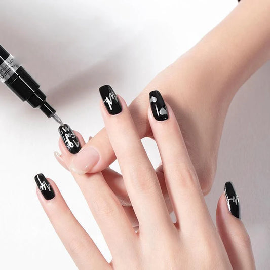 Nail Art Pen Black Gold Color Painting Drawing Pen