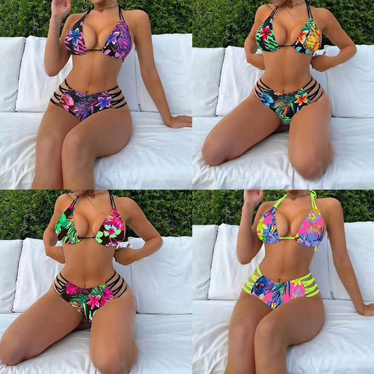 Chic Multi-String Printed Bikini Set - Sensual & Playful