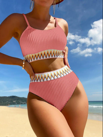 Elevate High-Waisted Bikini Set Classic Colorful