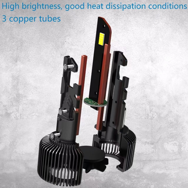 2Pcs/box S80 Canbus 200W H7 H4 Led Car headlight 3 Copper Tube Led Lights