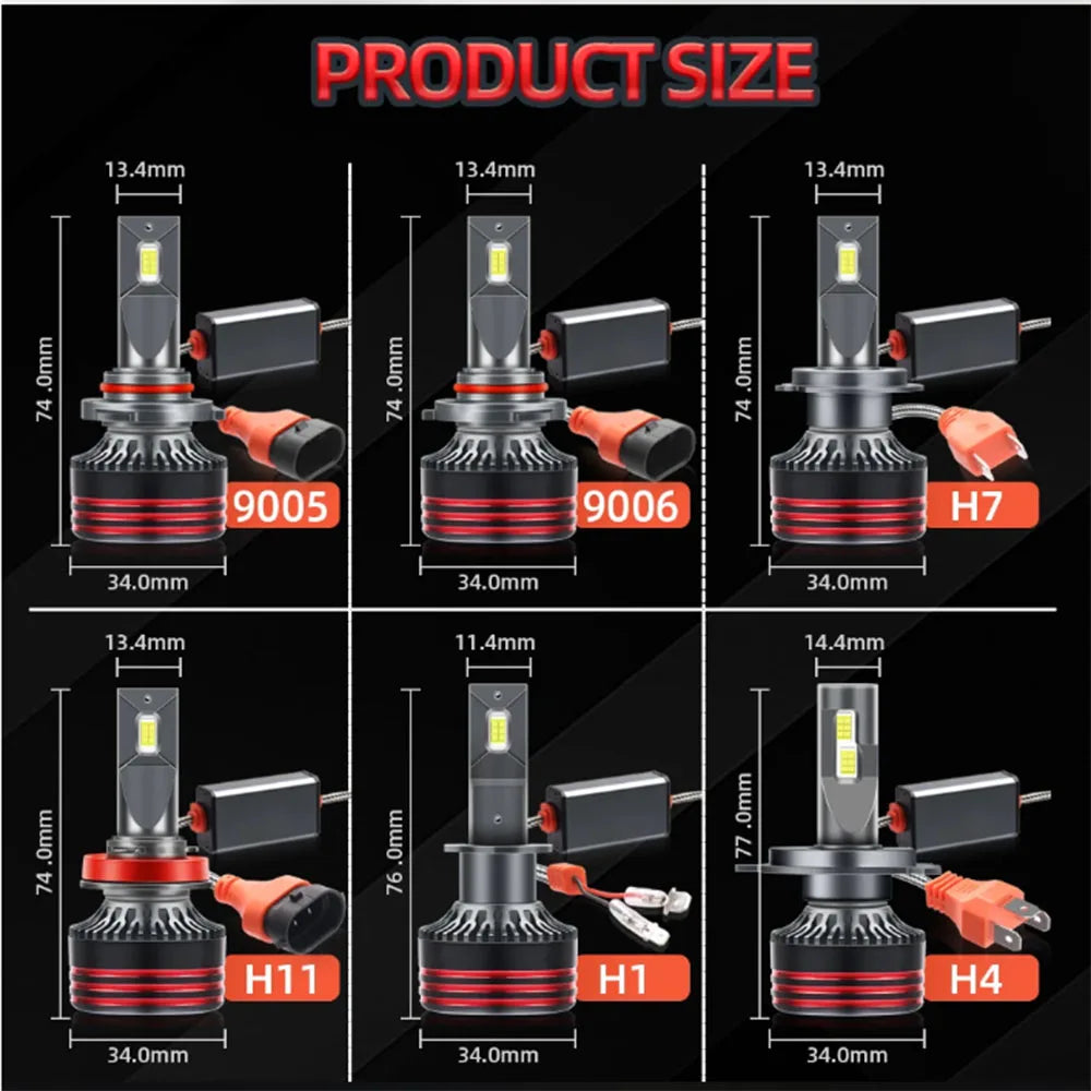 M8pro H11 Canbus Bulbs 9005/HB3 9006/HB4 H1 H4 H7 Headlight for cars