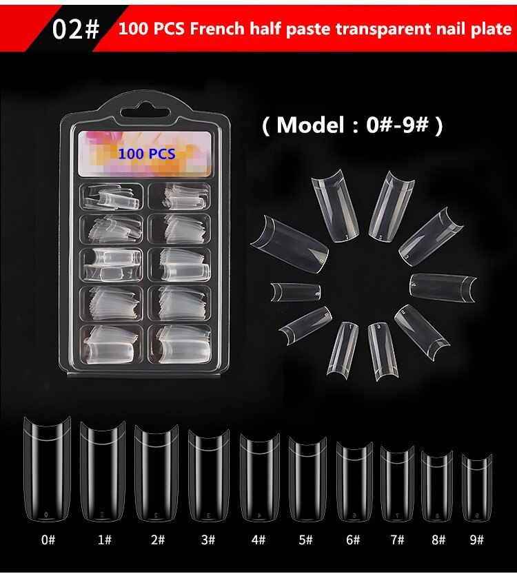 False Nails Full Cover Acrylic Nail Art Tips 100PCS/box