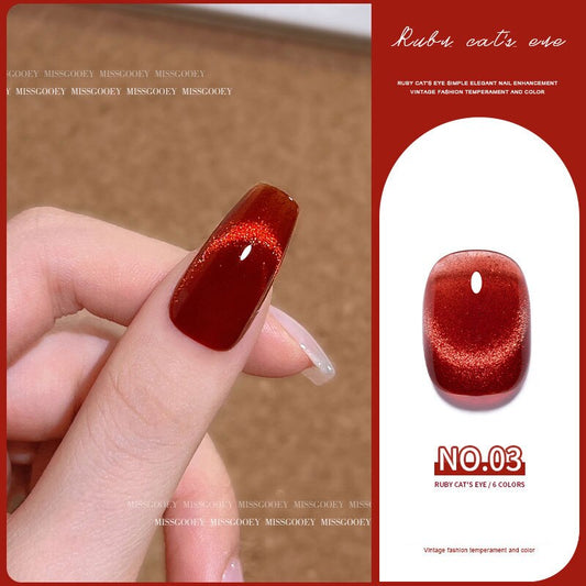 10ml Cherry Ruby Crystal Cat Eye Gel Nail Polish