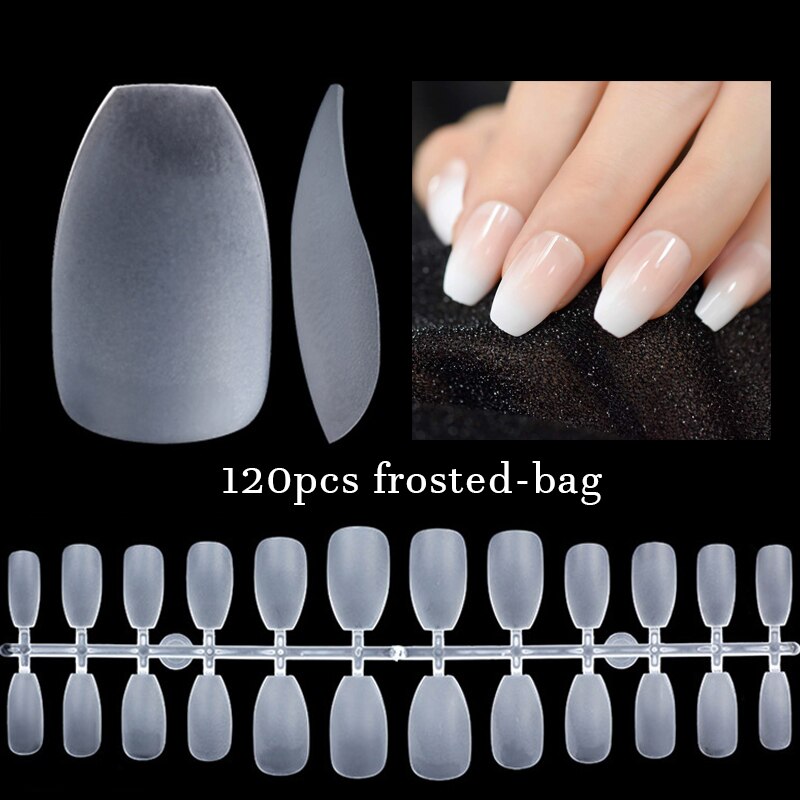 120Pcs False Nails Tips Frosted Fake Nails