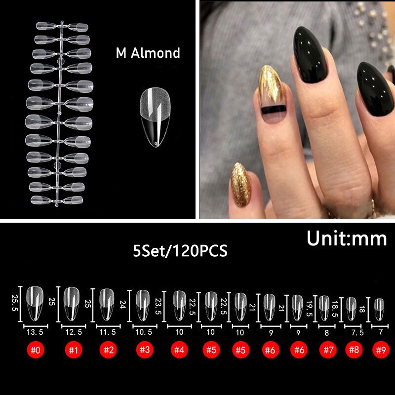 120Pcs False Nails Tips Frosted Fake Nails