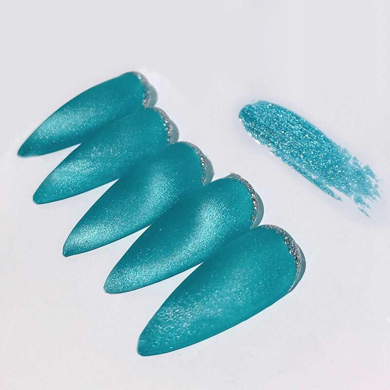 Cat Eye Gel Soak Off Gel Nail Polish Blue Nail