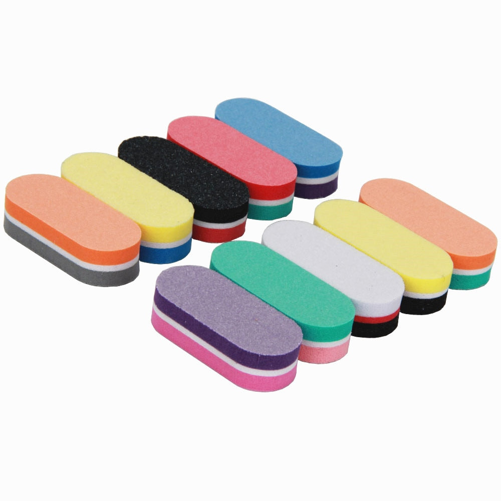 200pcs Mini Nail Sponge Nail File Buffer Block Buffing Sanding