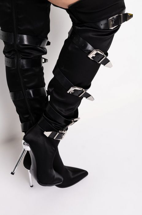 Belt Buckle Boots Over The Knee Stiletto Heel Boots