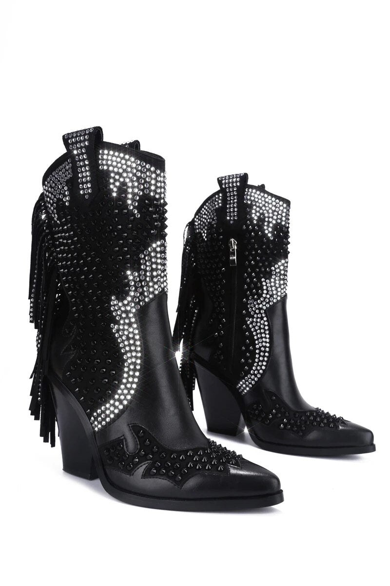 Women Blingbling Over The Knee Boots Lady Tassel Long Boots