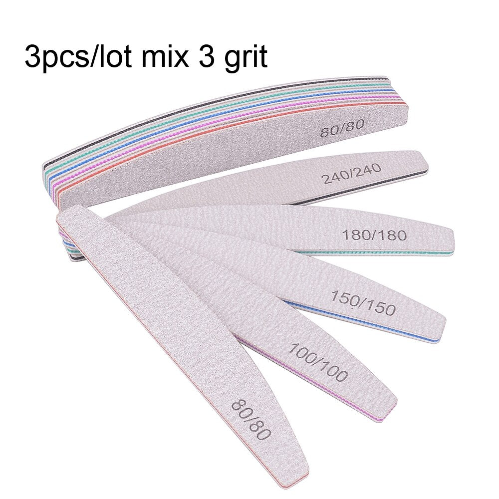 3/5/10Pcs Nail File Sandpaper Strong Thick Nail Files Buffer