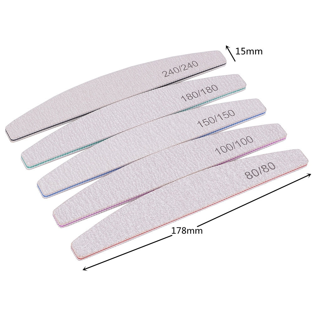 3/5/10Pcs Nail File Sandpaper Strong Thick Nail Files Buffer