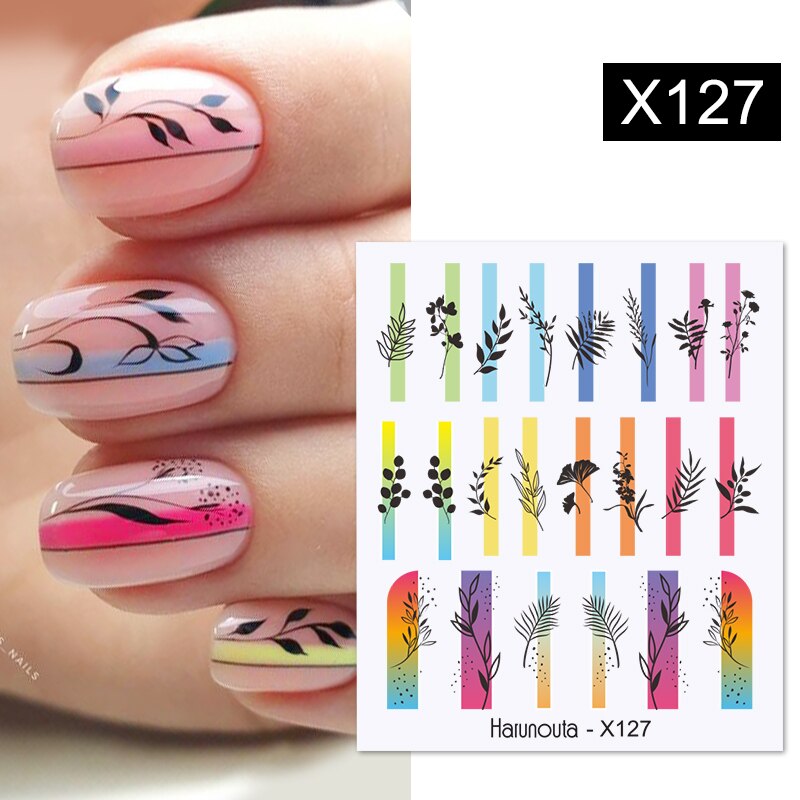 3D Lines Nail Stickers Metal Stripe Letters Decals Curve