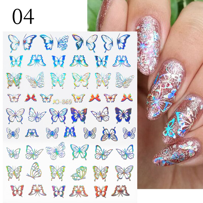 3D Lines Nail Stickers Metal Stripe Letters Decals Curve