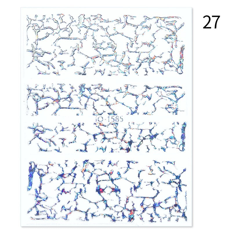 3Dラインネイルステッカーメタル​​ストライプ文字デカールカーブ