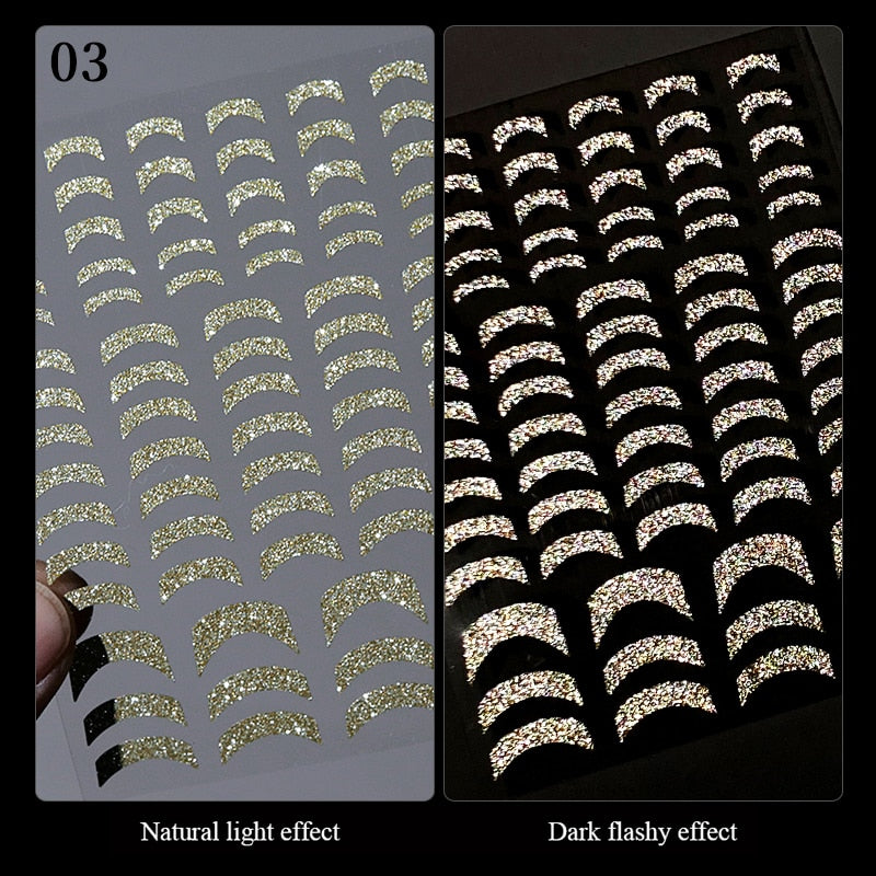 3D Lines Nail Stickers Metal Stripe Letters Decals Curve