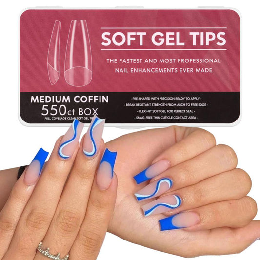 550pcs Gel Full Cover Nail Tips Non engraved