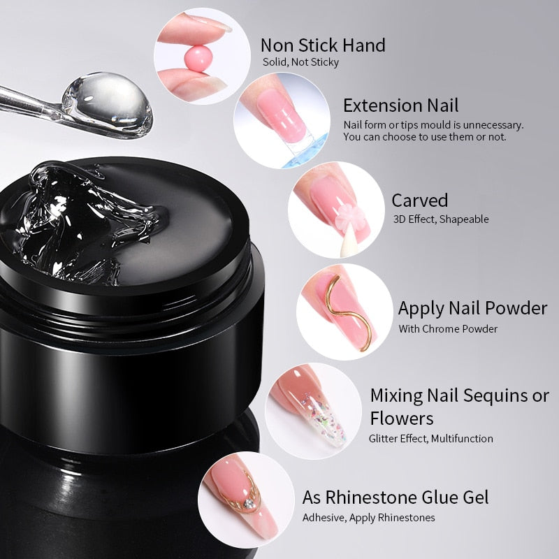 15ML Non Stick Hand Solid Extension Gel Nail Polish