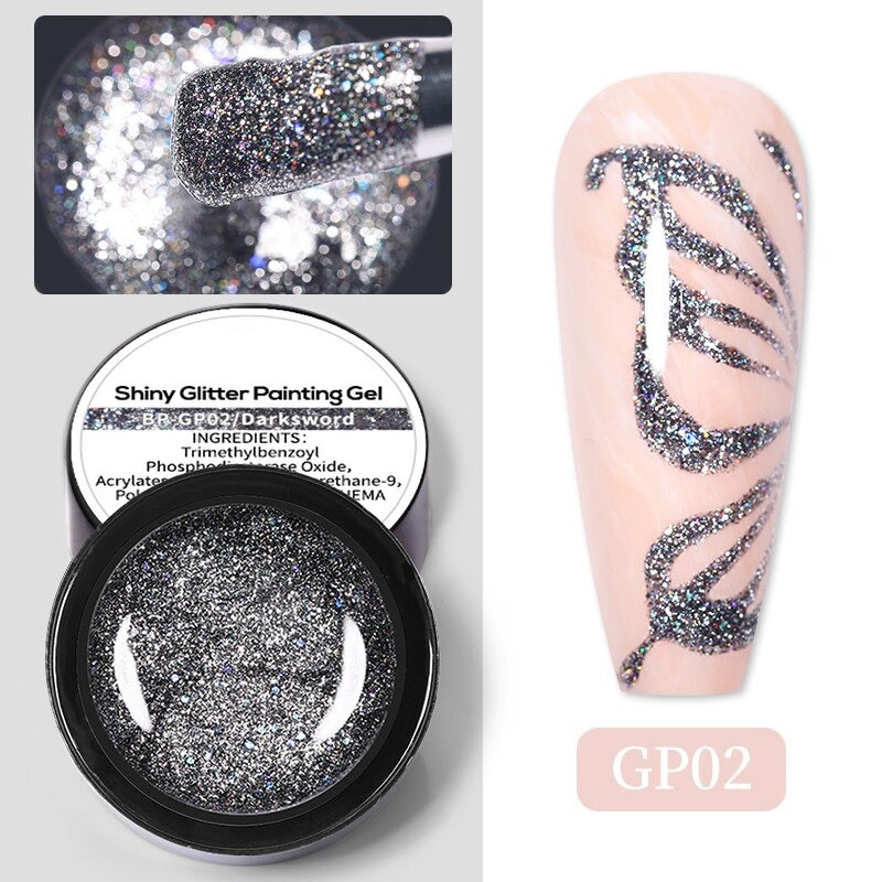 Reflective Glitter Sequins Gel Nail Polish Spaking