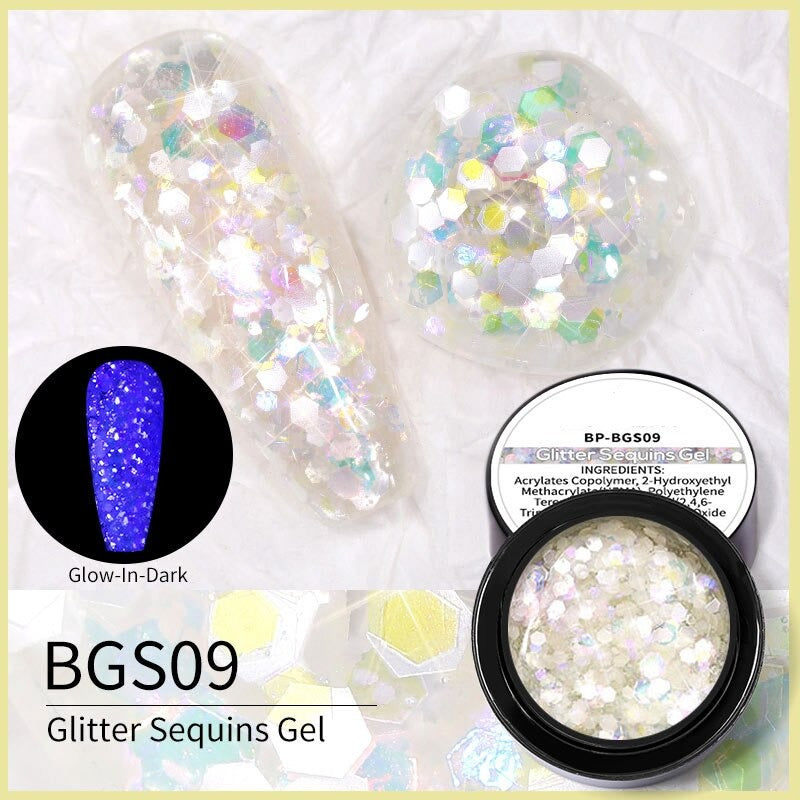 Reflective Glitter Sequins Gel Nail Polish Spaking