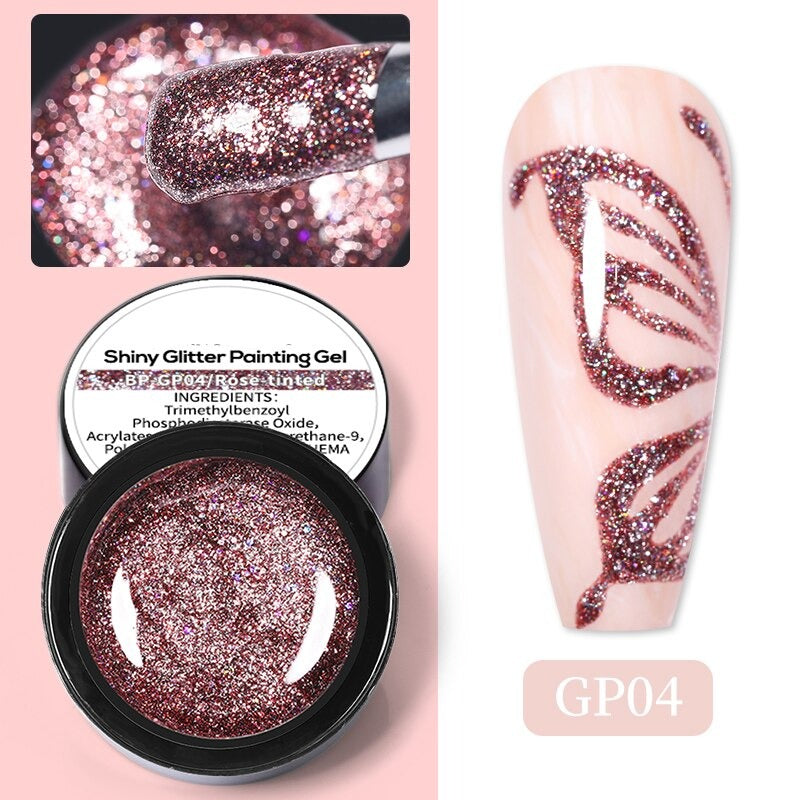 Reflective Glitter Sequins Gel Nail Polish Spaking