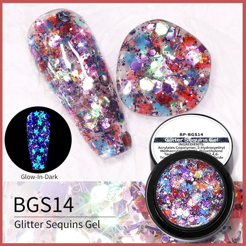 Reflective Glitter Sequins Gel Nail Polish Spaking