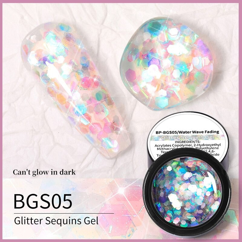 Reflective Glitter Sequins Gel Nail Polish Spaking