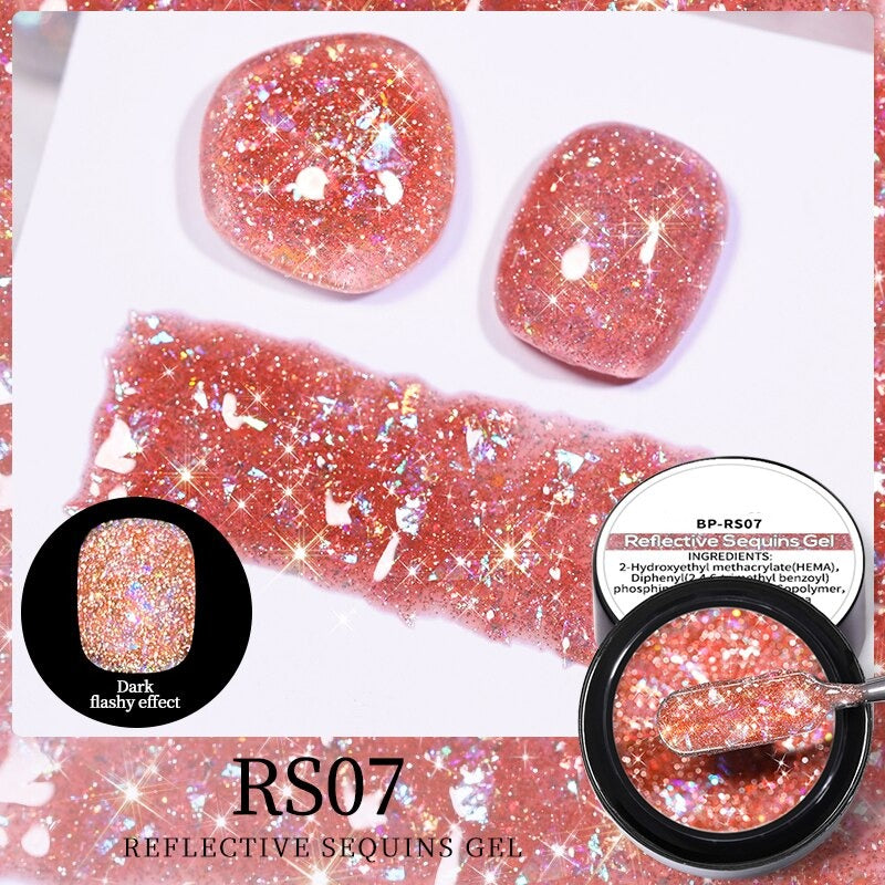 Reflective Glitter Sequins Gel Nail Polish Spaking