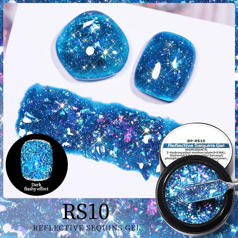 Reflective Glitter Sequins Gel Nail Polish Spaking