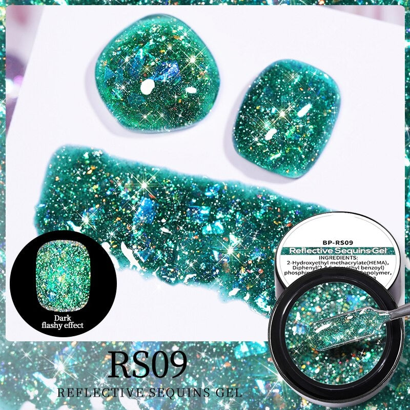 Reflective Glitter Sequins Gel Nail Polish Spaking