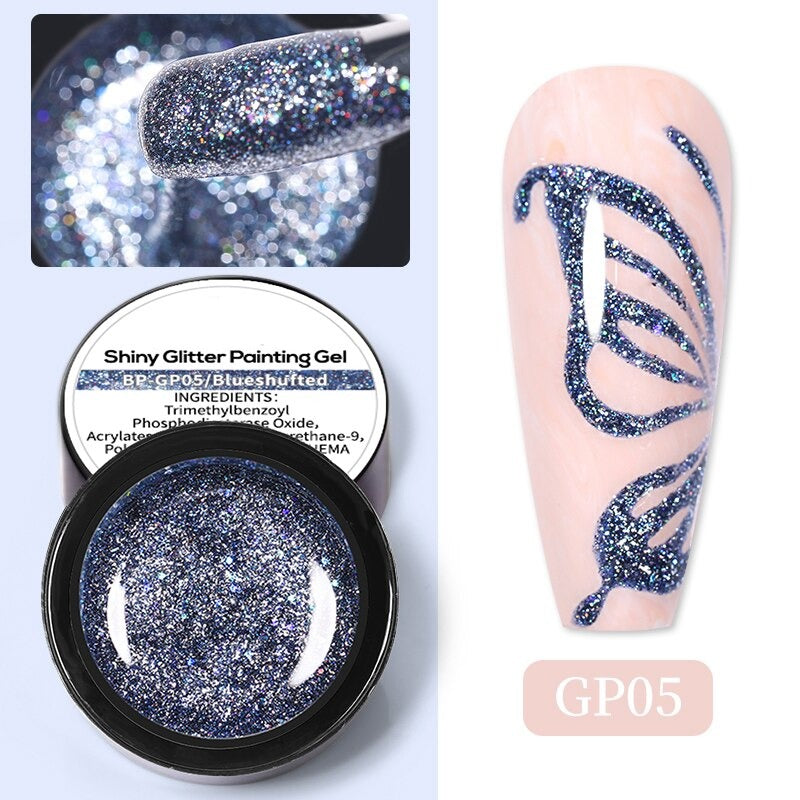 Reflective Glitter Sequins Gel Nail Polish Spaking