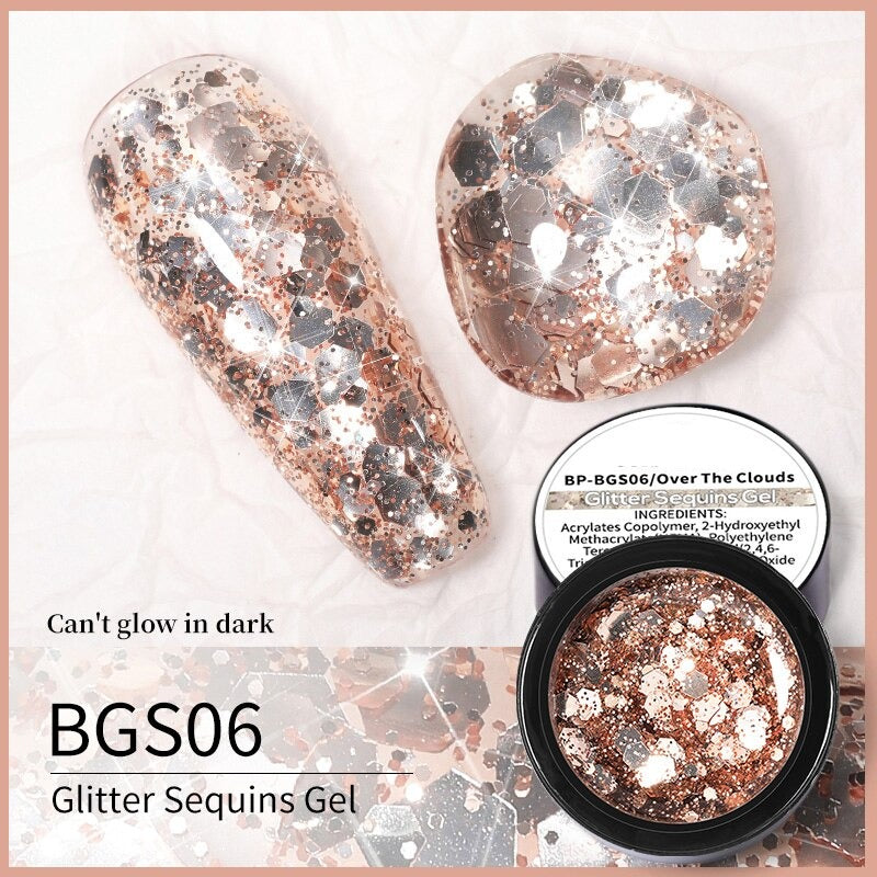 Reflective Glitter Sequins Gel Nail Polish Spaking