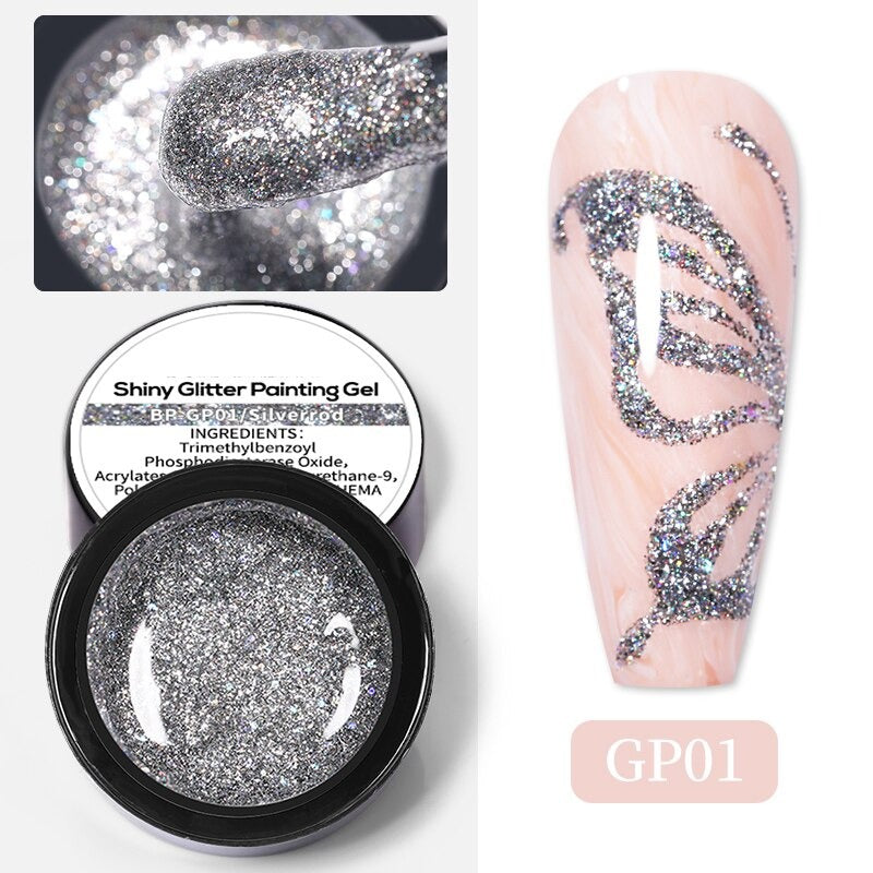 Reflective Glitter Sequins Gel Nail Polish Spaking