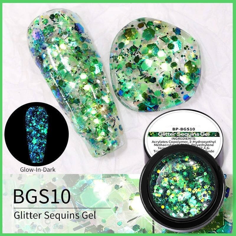 Reflective Glitter Sequins Gel Nail Polish Spaking