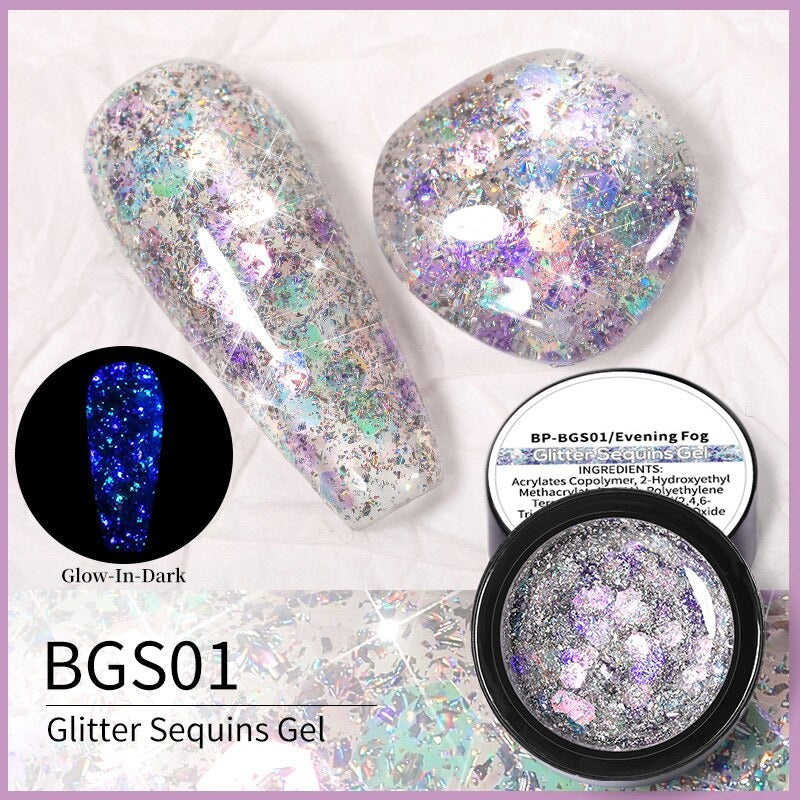 Reflective Glitter Sequins Gel Nail Polish Spaking