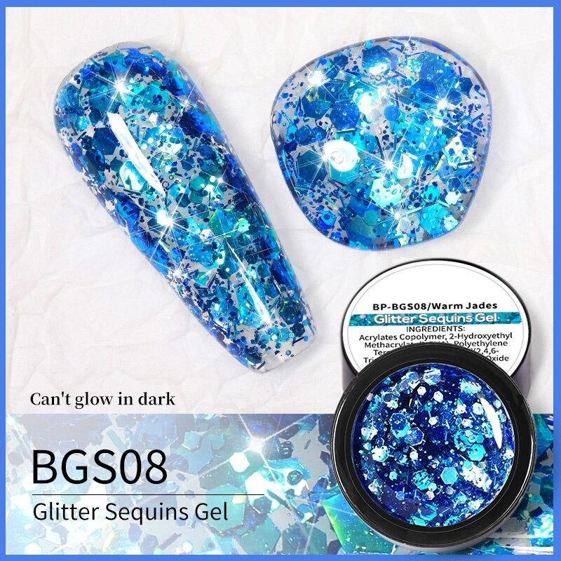 Reflective Glitter Sequins Gel Nail Polish Spaking