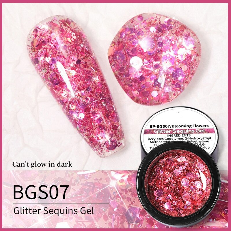 Reflective Glitter Sequins Gel Nail Polish Spaking