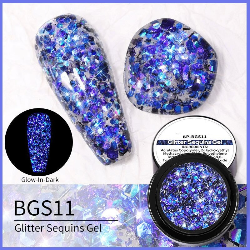 Reflective Glitter Sequins Gel Nail Polish Spaking