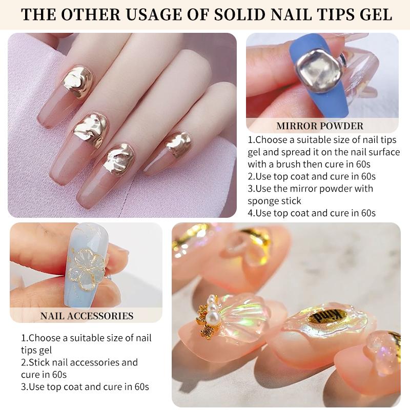 Solid Tips Gel Nail Polish Easy Stick  5 IN 1 Glue Gel