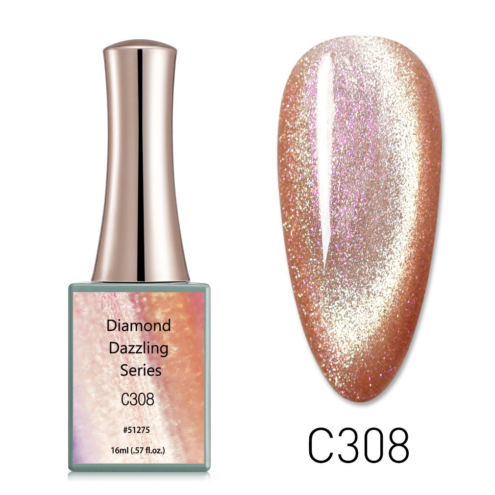 Nail Gel Polish Diamond Dazzling Cat Eye Glitter