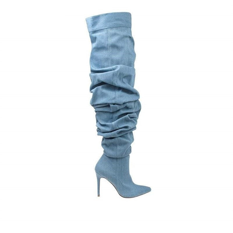 Women Winter Slouchy Thigh High Boots Over The Knee