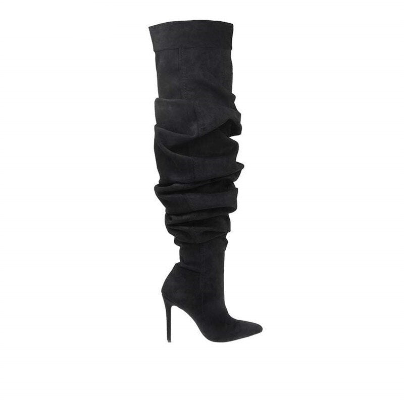 Women Winter Slouchy Thigh High Boots Over The Knee